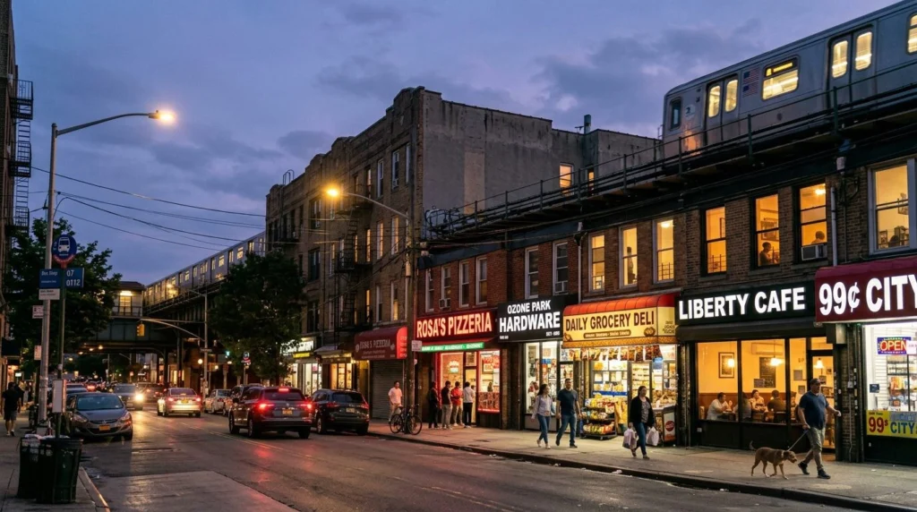 Flushing, Queens NY home values — Twilight scene · Homes by Agatha
