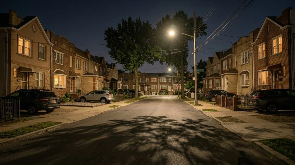 Buy Your Home in Hollis 1 Houses for sale in Hollis, Queens NY — Night scene quiet residential · Homes by Agatha
