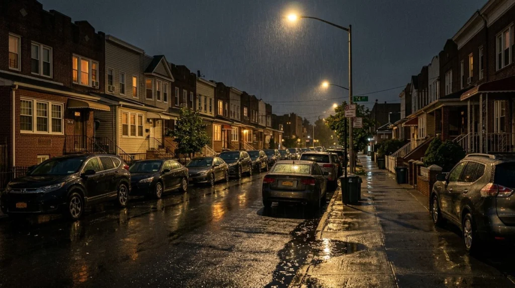 Sell Your Home in Middle Village 1 Sell your home in Middle Village, Queens NY — Rainy night · Homes by Agatha