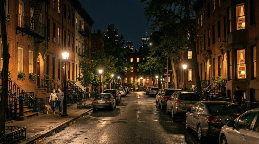 Buy Your Home in New York City 2 New York City, NY real estate — Street night · Homes by Agatha