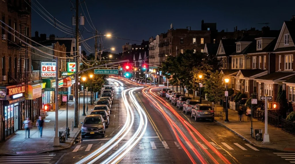 Buy Your Home in South Richmond Hill 2 Houses for sale in South Richmond Hill, Queens NY — Night scene · Homes by Agatha