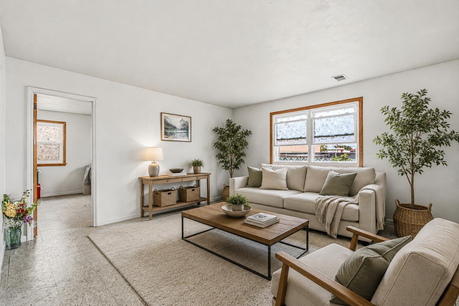 Bright staged living room in a Howard Beach, Queens NY home for sale — Homes by Agatha