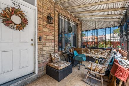 Covered front entrance of 708 Snediker Avenue, a Brooklyn, NY home for sale — Homes by Agatha