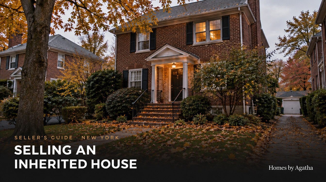 selling an inherited house in New York, quiet Queens family home in autumn being prepared for sale, seller's guide by Homes by Agatha
